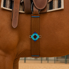 Horse Western Saddle Tack 17 Strand Brown Cotton Acrylic Aztec Cinch Girth 9799