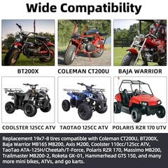 19×7-8 ATV UTV Tires – 4PR Tubeless All-Terrain Off 19×7-8 Tubeless(2-Pack)