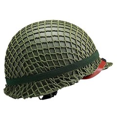WW2 US M1 Helmet Steel Field Green with Net Cover Eye Belt Large,