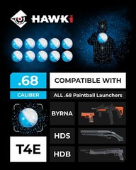 Hawki Paintball Training Powder Balls .68 Caliber 50 count