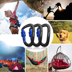 Carabiner Clips Heavy Duty 12Kn (2697 Lbs)-Lightweight Locking Carabiners for Ca