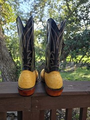 Fenoglio Boot Co Buttercup Full Quill Ostrich Mens Boots US 11 Black Uppers