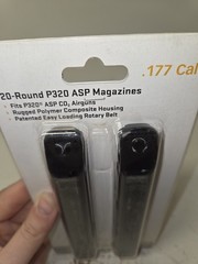 Sig Sauer P320 ASP Air Pistol .177 Cal Pellet 20-Round Magazine x2 – AMPC-177-20