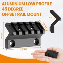 PUKESI 45 Degree Offset Rail Mount for MRails, 3 Slots 5 Slots Aluminum 45° O…