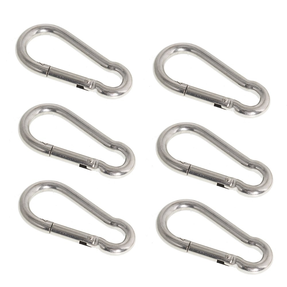 6 Pack Snap Hook 304 Stainless Steel Carabiner Clip For Ropes Fishing Chains