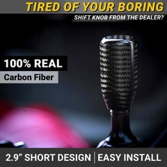 Premium 100% Real Carbon Fiber Shift Knob – 4 Metal Threaded Adapters, 4 5 6 …