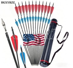 12/24X Arrows Quiver Archery Shooting Hunting Compound Recurve Bow Tip Target