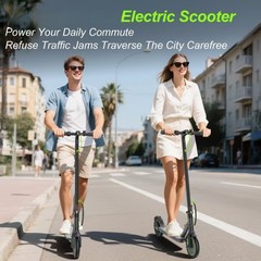 Adult Electric Scooter 350W 19MPH 19Miles Range 10.5Ah Battery Folding App Green