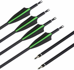12Pcs 30» Archery Carbon Arrows 100 grain Broadheads Quiver Bow Target Hunting