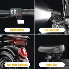 749W off-road scooter, 48V 16.5A high-capacity battery, range up to 35 miles, el