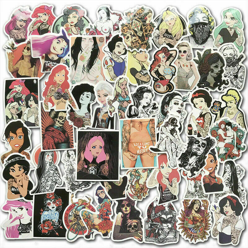 50Pcs Vinyl Decals Graffiti Stickers Bomb Laptop Luggage Skateboard Sticker Pack