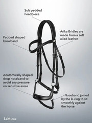 Horse LeMieux Arika Drop Nose Leather Snaffle Bridle with Reins size Full