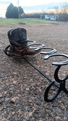 Horseshoe Boot Rack Holds Three Boots Handmade In The Foothills Of NC