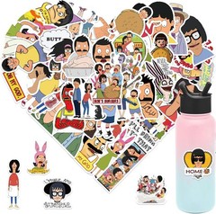 50pcs Bobs Burgers Waterproof Sticker for Water Bottles Funny Cartoon Characters