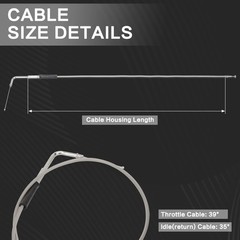 35″ Braided Throttle Idle Cable Kit Stainless Steel Extended Length Throttle …