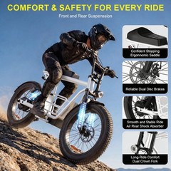 Peak 800W Electric Motorcycle 20″ Fat Tire Electric Scooter w/Seat