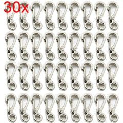 30PCS Mini Heavy Carabiner Snap Hook Clip Key Chain Aluminum Outdoor Camping Sil