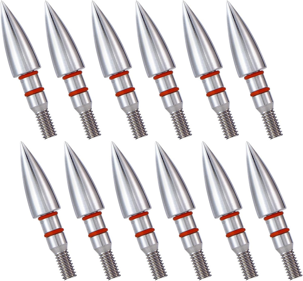12Pcs Archery Field Points, 100/125/150/300 Grain Field Points, Screw-In Archery