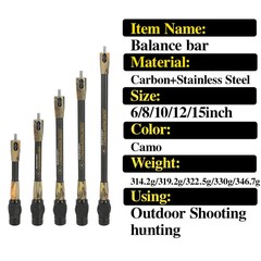 Archery Bow Stabilizer 3K Carbon Fibre Rod Stainless Steel Counterweight Bow Arr