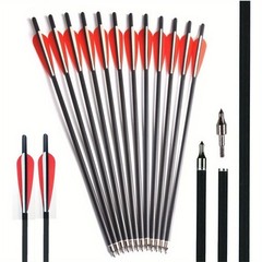 12x 20 inch Archery Carbon Crossbow Bolts Half Moon Nock OD 8.8mm Arrows /Quiver