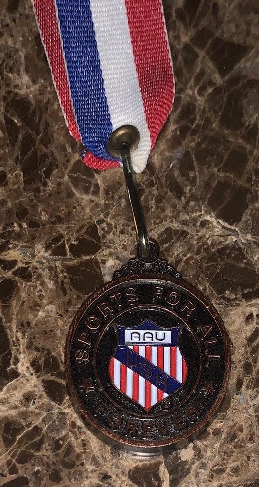 Amateur Athletic Union United States Medal Sports For All US Lanyard Bronze Tone