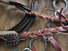 Heritage Metal Ring Headstall, Reins and Breastcollar – Large Silver Rings