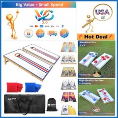 Regulation Wooden Cornhole Board Set with 8 Bags for Adults Outdoor