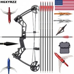 Mini Compound Bow Kit Arrows Shooting Archery Gift Pocket Bow Arrowheads Hunting