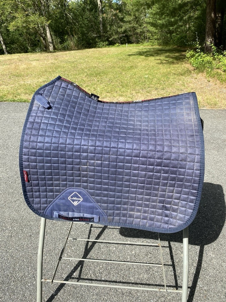 LeMieux ProSport Dressage Suede Quilted English Saddle Pad Navy Blue