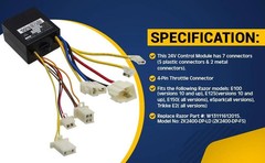 Razor E100 Scooter 24 Volt Controller – with 7 Connectors for Razor E100 and
