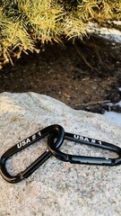 Pack of 6 pcs 3″ Aluminum Carabiner Spring Belt Clip Key Chain D Shape Black
