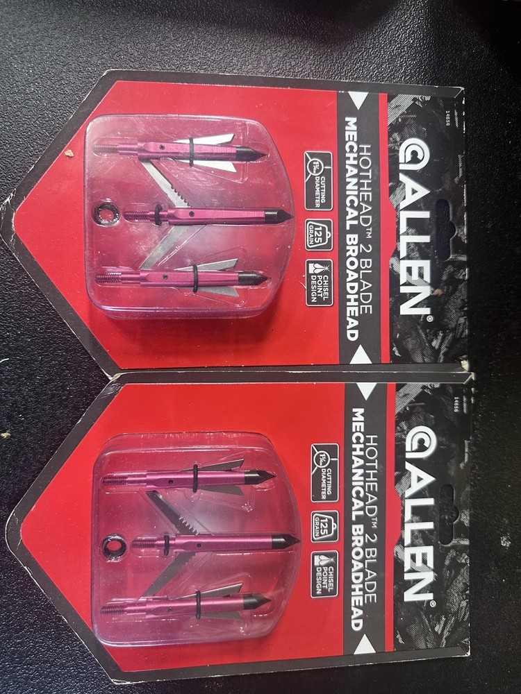 Allen Hothead 2 Blade Mechanical Broadhead 125 Grain 1.75 Inch Cut (2) 3packs