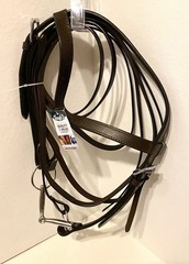 NWT TOUGH 1 Dark Oil Leather Western Browband Headstall w/Split Reins & Bit S-73