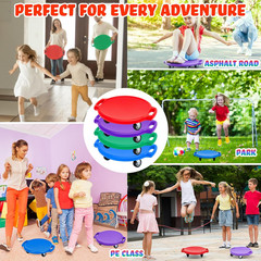 4 Pack Sports Scooter Boards with Handles for Indoor & Outdoor Fun