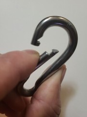 316 Stainless Steel Carabiner snap clip hiking clasp marine grade 6mm 1/4 2 3/8″