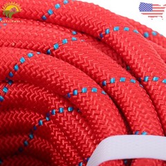 1/2in × 125ft Double Braided Polyester Rope Breaking Strength 8400 Pounds Red