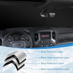 Front Windshield Sunshade Compatible with GMC Sierra 1500 2500 – 2019-2024