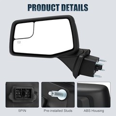 Left Driver Side Mirror for 2019-2024 Chevy Silverado 1500 – Left Side – 5 PIN