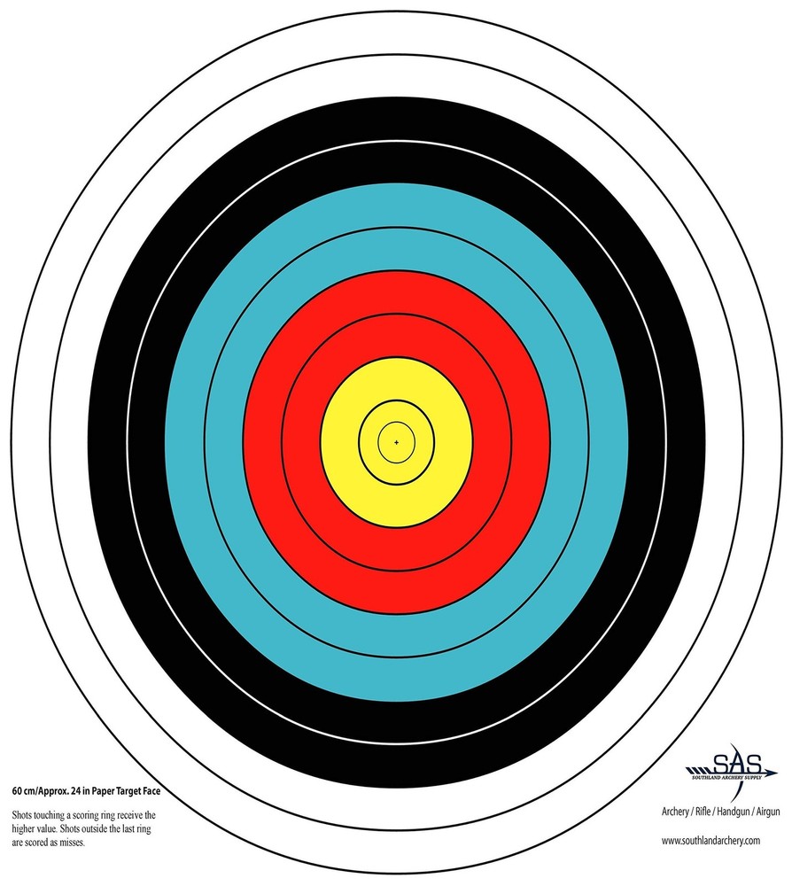 SAS 10Ring Paper Target Face 24 in / 60 cm 100 24/Pack, 60cm/Approx. 24″ 10Ring