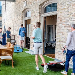 Juego de cornhole portátil y plegable de 5 hoyos con 8 bolsas de frijoles NEW US