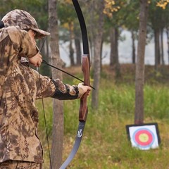 60» 25-60lbs Takedown Recurve Bow Wooden Riser Archery Hunting Bow Arrows Shoot
