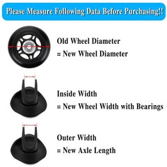 OwnMy 40mm x 18mm Luggage Suitcase x 18mm, Black 40x18mm / 4Pcs