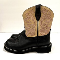 Ariat Fatbaby Heritage Western Cowgirl Boots Womens Size 6 Black Cream 10021464