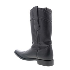 Los Altos Square Toe ELK Boot 735105 Mens Black Wide Cowboy Western Boots