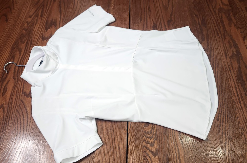 Horse Pilot, New, short sleeve show shirt, White, Large