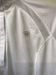 Ariat Pro Series Equestrian Sunstopper 2.0 1/4 ZIP LS Show Shirt White Medium M
