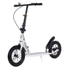 Foldable Commuter Kick Scooter For Teens Kids w/ 12″ Large Air Rubber Tires Xmas