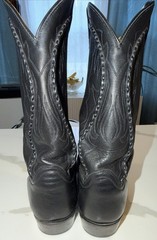 RARE Dan Post 11355 Black Leather Western Boots Mens 10 EW USA Made Cowboy