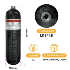 TUXING pcp Air Tank 4500psi 3L/183CI Carbon Fiber HPA Tank with Filling Station