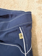 Equestrian Devon-Aire Women’s Riding Breeches Navy Knee Patch Size 34 Stretch